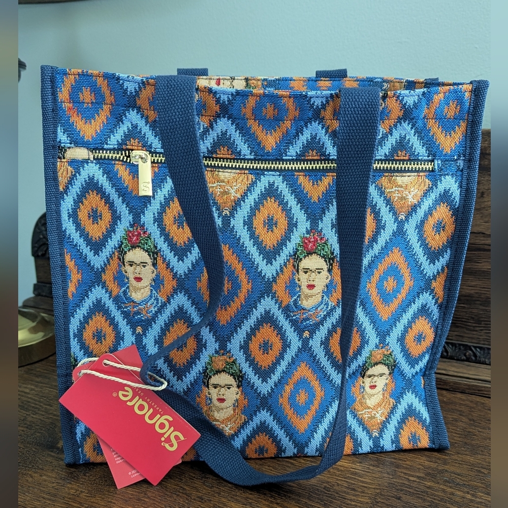 Signare Frida Kahlo Tapestry Bag Brand New With Tags Blue Orange